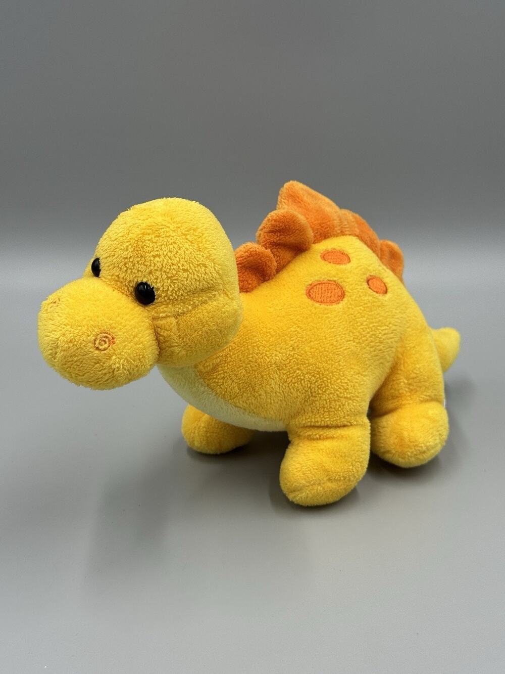 Prextex Dinosaur Plush Small 9” Stuffed Dino Yellow Orange Spots